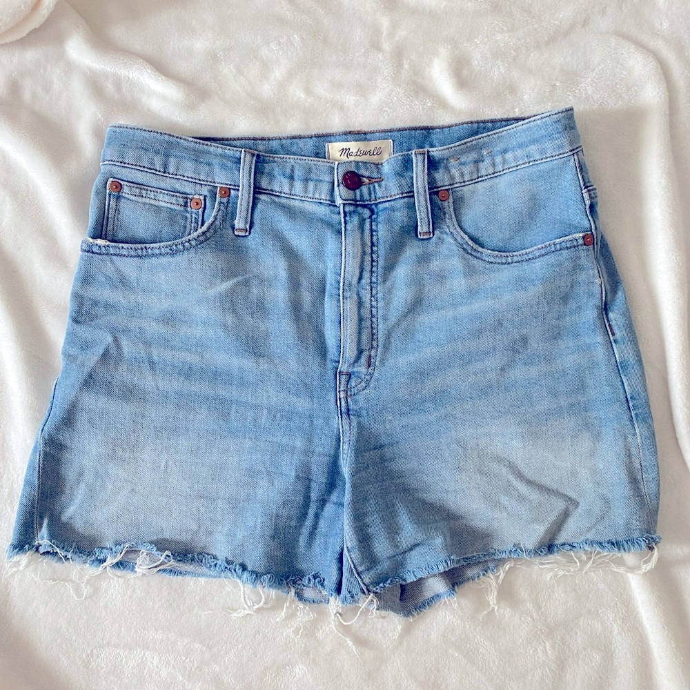 Madewell High Rise Light Wash Cutoff Denim Jean Shorts Size 30, 31 (12/14)